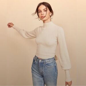 Reformation Cream Turtleneck Sweater
